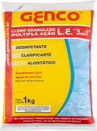 Cloro 1kg Para Piscina Puro Multipla Ação 3 Em 1 Genco
